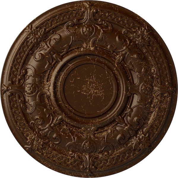 Ekena Millwork Dauphine Ceiling Medallion (Fits Canopies up to 13 1/4"), 33 7/8"OD x 1 3/8"P, Root Beer Crackle CM33DARBC - main